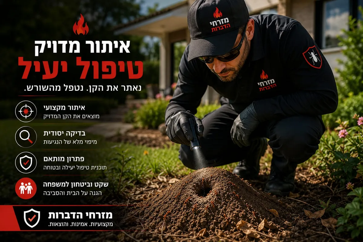 הדברת נמלת האש בגינה על ידי מדביר מקצועי